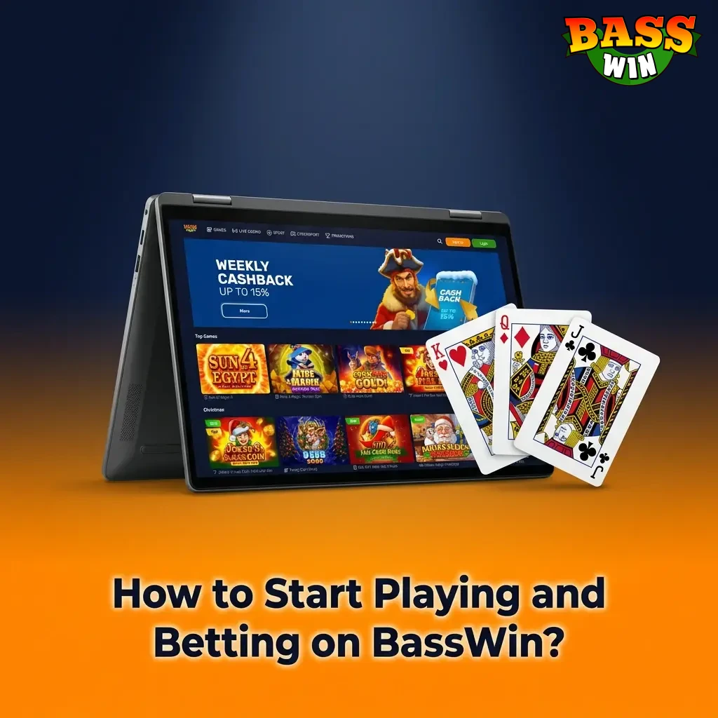 BassWin registration steps showing account setup, deposit, bonus claim, and betting process for UK players